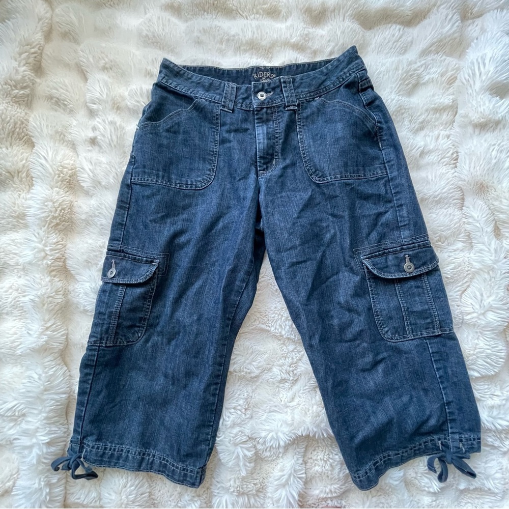 Y2K Denim Cargo Capris